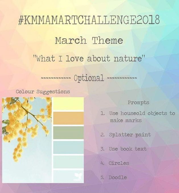Art Challenge 2018 - March's Prompt. Join us in the Monthly Art Challenge. You can join at any time over at Kerrymay Makes A Mess Facebook Group.