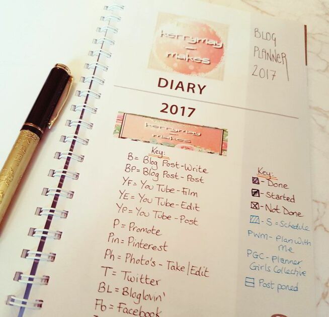 Blog Post Planning key in my planner - Kerrymay._.Makes