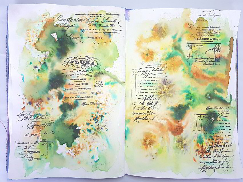 Brusho process video / tutorial for your art journals and journaling using watercolour, wet on wet and Colourcrafts Crystal Colours Brusho. Perfect ideas for creating a page, layout, spread, papers, mixed media and journal / atc cards Includes a cool hack to colour code your tubs using drawing pins. #brusho #brushotutorial #artjournal - Kerrymay._.Makes