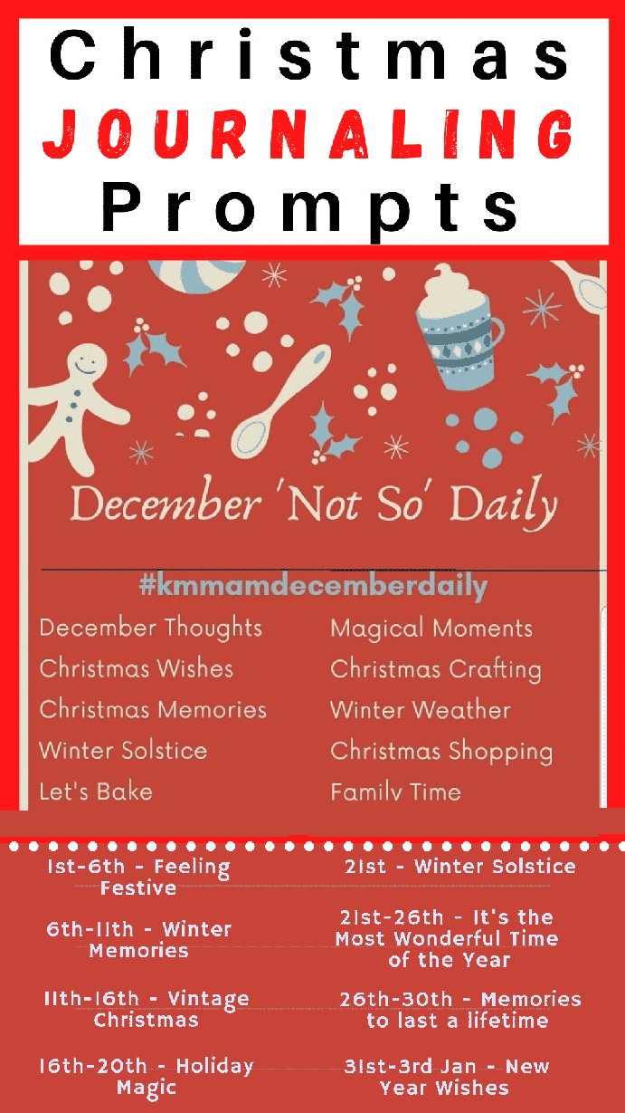 17 Christmas journaling prompts and December Daily pages, inspiration for your Christmas or Winter planners and art journals #decemberdaily #christmasjournalprompts 