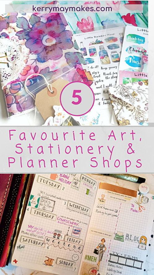 My 5 favourite art, planner and stationery shops for everyone in to planners, journaling and crafts #plannershops #ukplanner #plannerresources #ukcraftshops