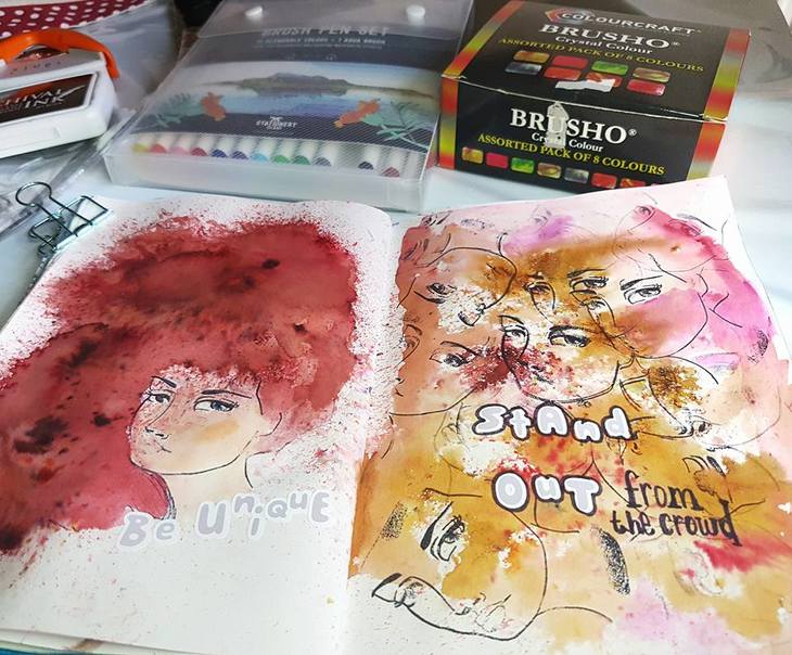 Art Journal Collection Flip Through for art ideas and art inspiration. I show you 3 of my art journals including all my pages from challenges and mixed media artwork - Kerrymay._.Makes #artjournal #artjournaling 