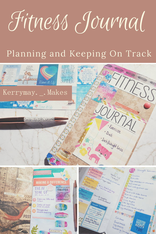 Fitness Planner and weight loss journal set up and how I track my Weekly and Monthly fitness and weight goals in my journal pages. Kerrymay._.Makes