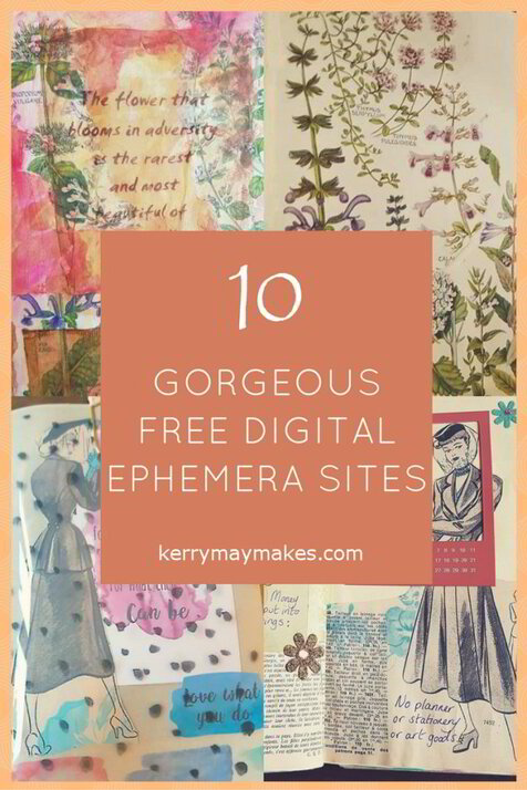 10 of the best free vintage ephemera printables/digi scraps sites. Kerrymay._.Makes #freeephemera #printables #printableephemera