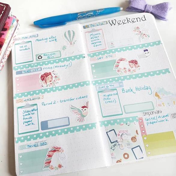 Ideas for planner page spreads and ideas for beautiful layouts in your Travelers Notebook. Here is a round up of 10 ideas and planner inspiration for your planners - Kerymay._.Makes #plannerspreads #plannerinspiration #plannerlayouts