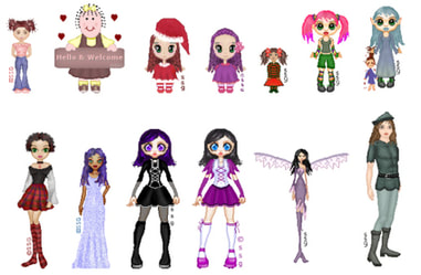 Free planner printable hand pixelled doll stickers