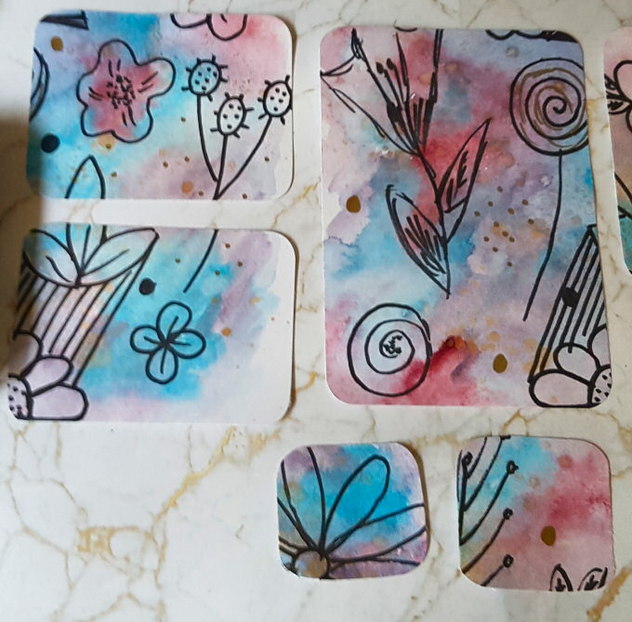 Watercolour tip in doodle journal cards, atc cards and art postcards; art process, inspired my Mrs Brimbles #watercolourvideo #atccards #watercolourjournalcards #artprocess