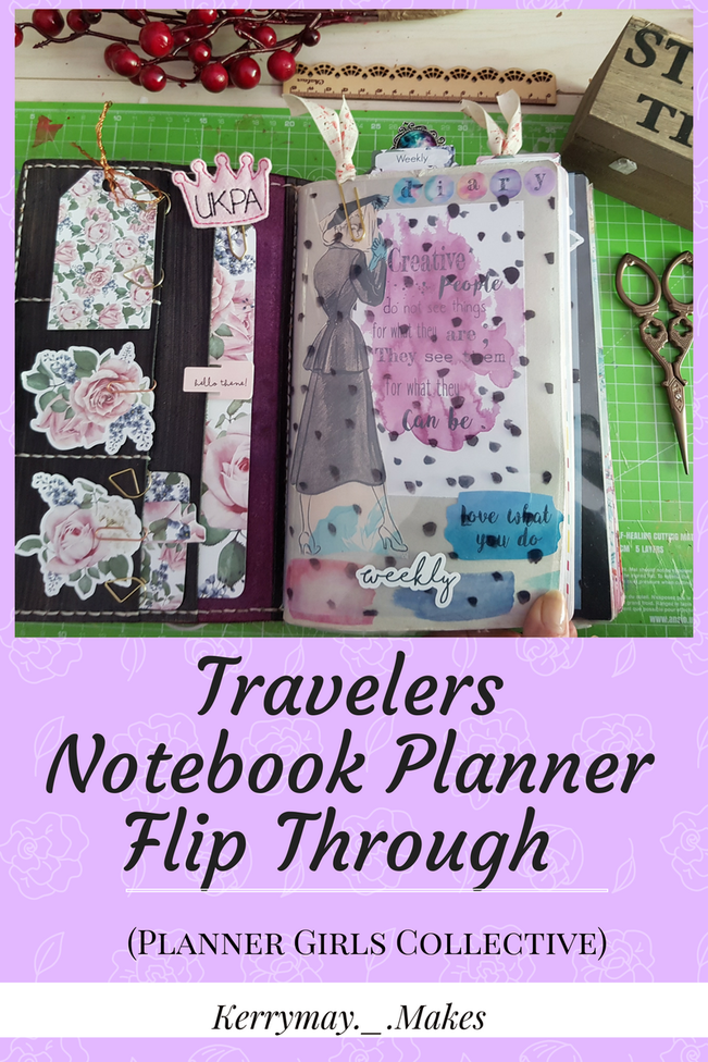 Travelers Notebook Planner Flip Through - 6 monthly review post of my planner set up in my travelers notebook (Uglydori) for the Planner Girls Collective. - Kerrymay._.Makes