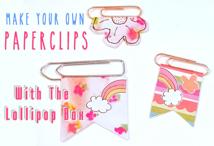 Make your own pretty own paper paperclips. I have used a variety of different papers that came in this months Lollipop Box #papercrafts #paperclips