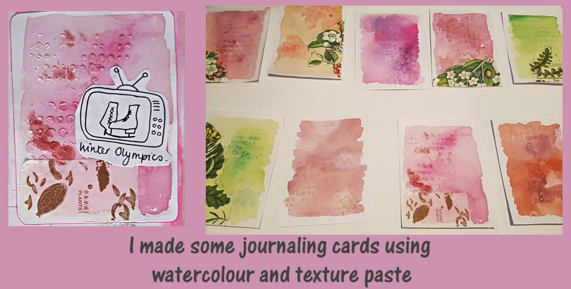 Winter Olympics journal page using resources from Anna Brims February patreon downloads. Includes my watercolour journaling cards - Kerrymay._.Makes