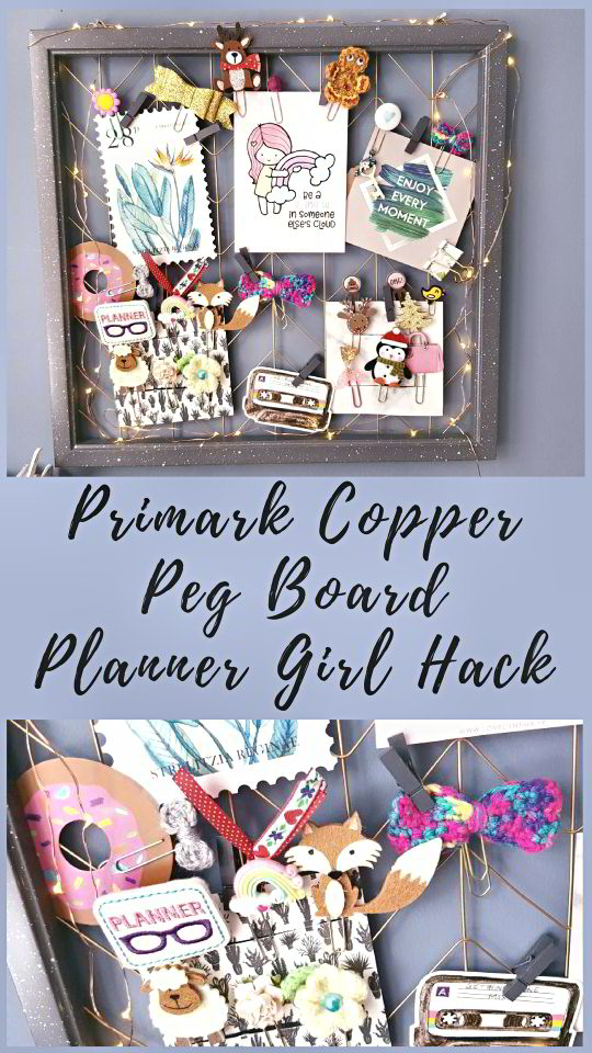 Primark Copper \Peg Board planner girl hack to store and display your planner clips and charms #plannerclips #primarkpegboard #pegboardplannerhack - Kerrymay._.Makes