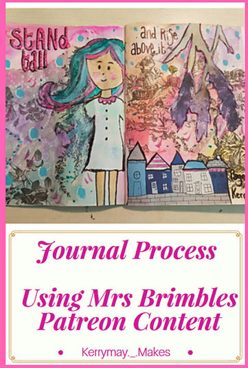 Traveling Art Journal Process using Mrs Brimbles Patreon Content - Kerrymay._.Makes