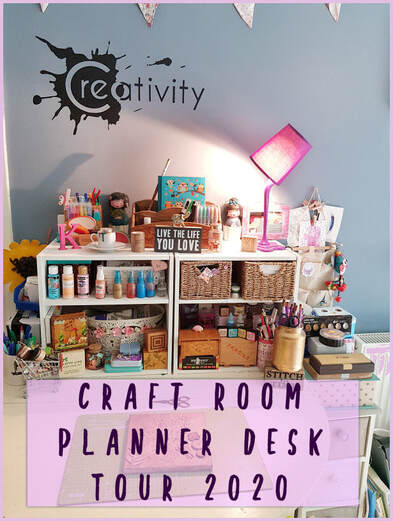 Brand new video tour of my craft and art room and craft studio space, including my fairly new planner desk, art desk, storage and art resources #craftroom #craftroomtour #artstudiotour