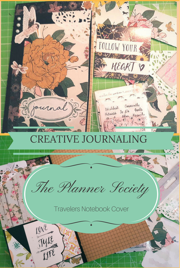 Travelers Notebook cover that I made from the stunning April Kit from The Planner Society - Kerrymay._.Makes 