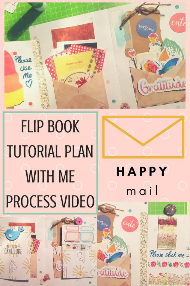 'Happy Mail' Flip Book tutorial and plan with me / make with me process video - Kerrymay._.Makes