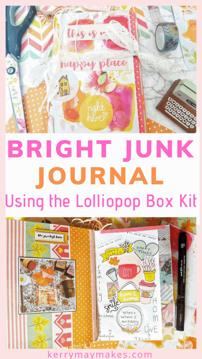 Gorgeous bright junk journal for the The Lollipop Box Club creative team. Today I am sharing a junk journal I have made using the gorgeous September Kit. As part of my own Facebook group Kerrymay Makes A Mess, #junkjournal #creativejournal