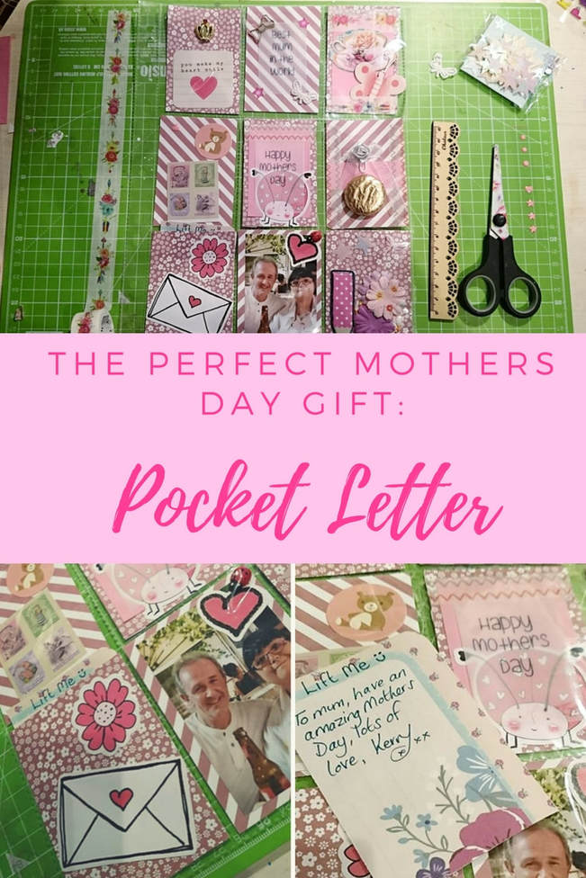 Pocket Letter DIY crafting process, perfect for Mothers Day - Kerrymay._.Makes