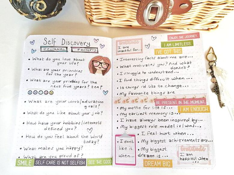 40 Self Discover Journaling prompts that you can use in your journals and bullet journals