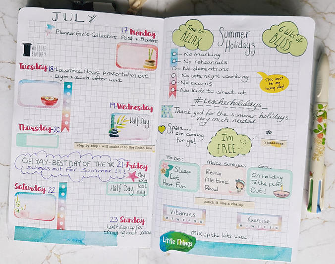 Summer holiday planning and creative journaling in my Travelers Notebook - Kerrymay._.Makes