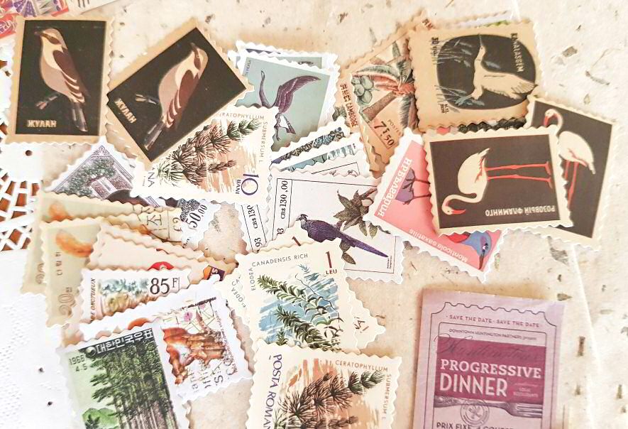 Your Creative Studio Vintage journaling kits and postage stamps.