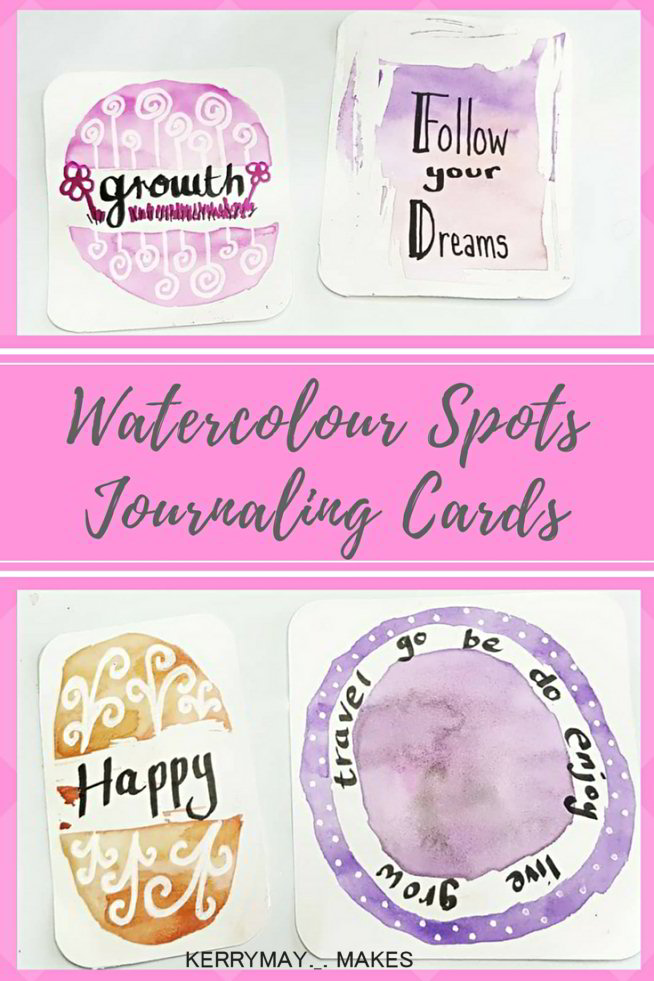 Watercolour Journaling Cards using drawing gum to create journal spots cards for my creative journals - Kerrymay._.Makes #drawinggum #watercolorjournalcards #journalingcards